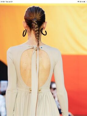 Celine Backless Dress in Light Gray with Tie Neck